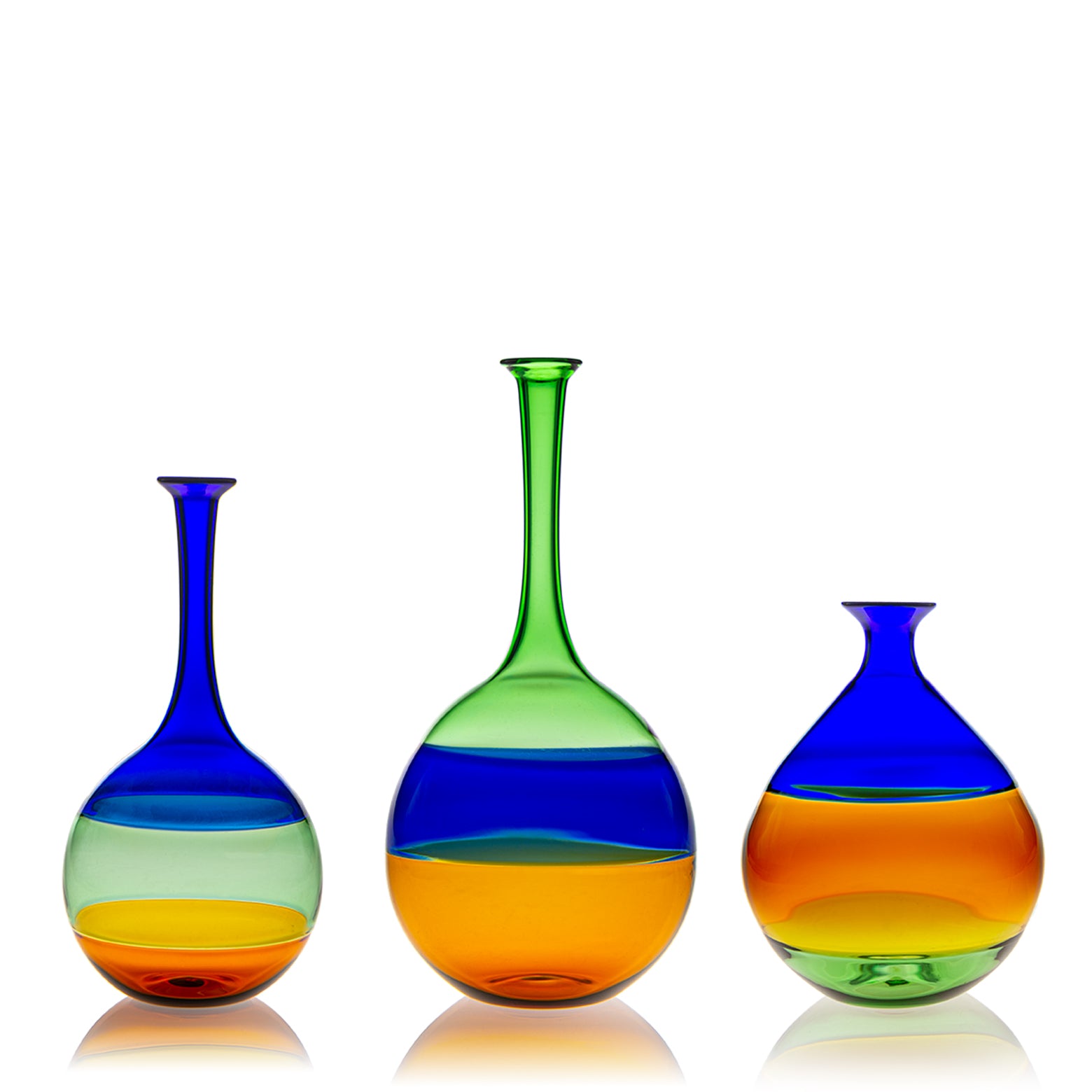 Vaporetto Dolcevita Trio set 3 vasi vetro Murano rigadin