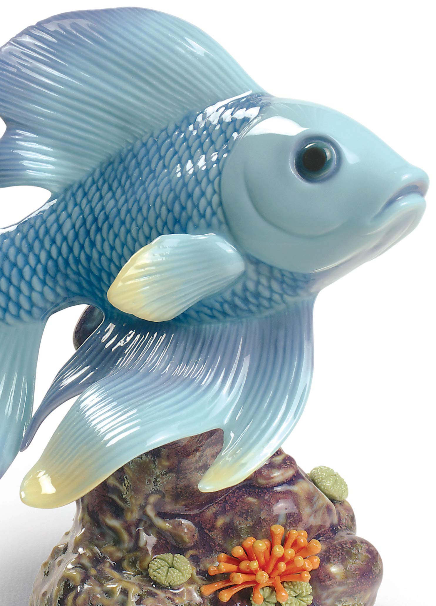 Lladró Sculture Pesce Sognatore dello Stagno figurina porcellana blu