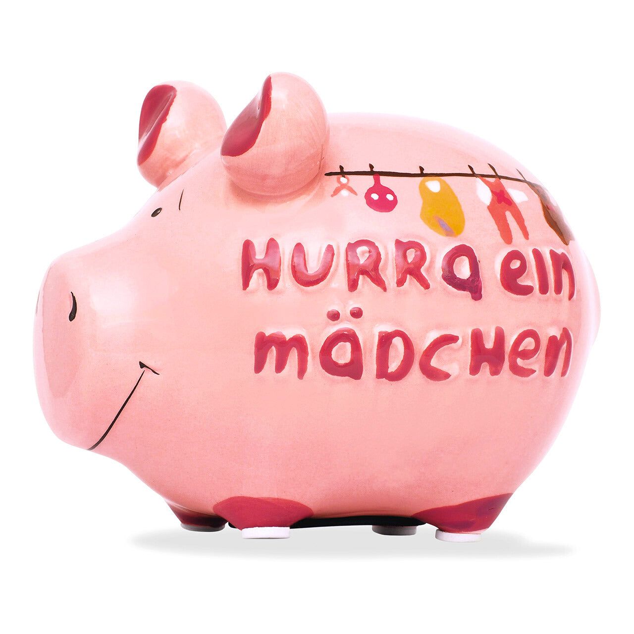 Sparschwein Company Kleinschweine Hurra ein Mädchen salvadanaio rosa