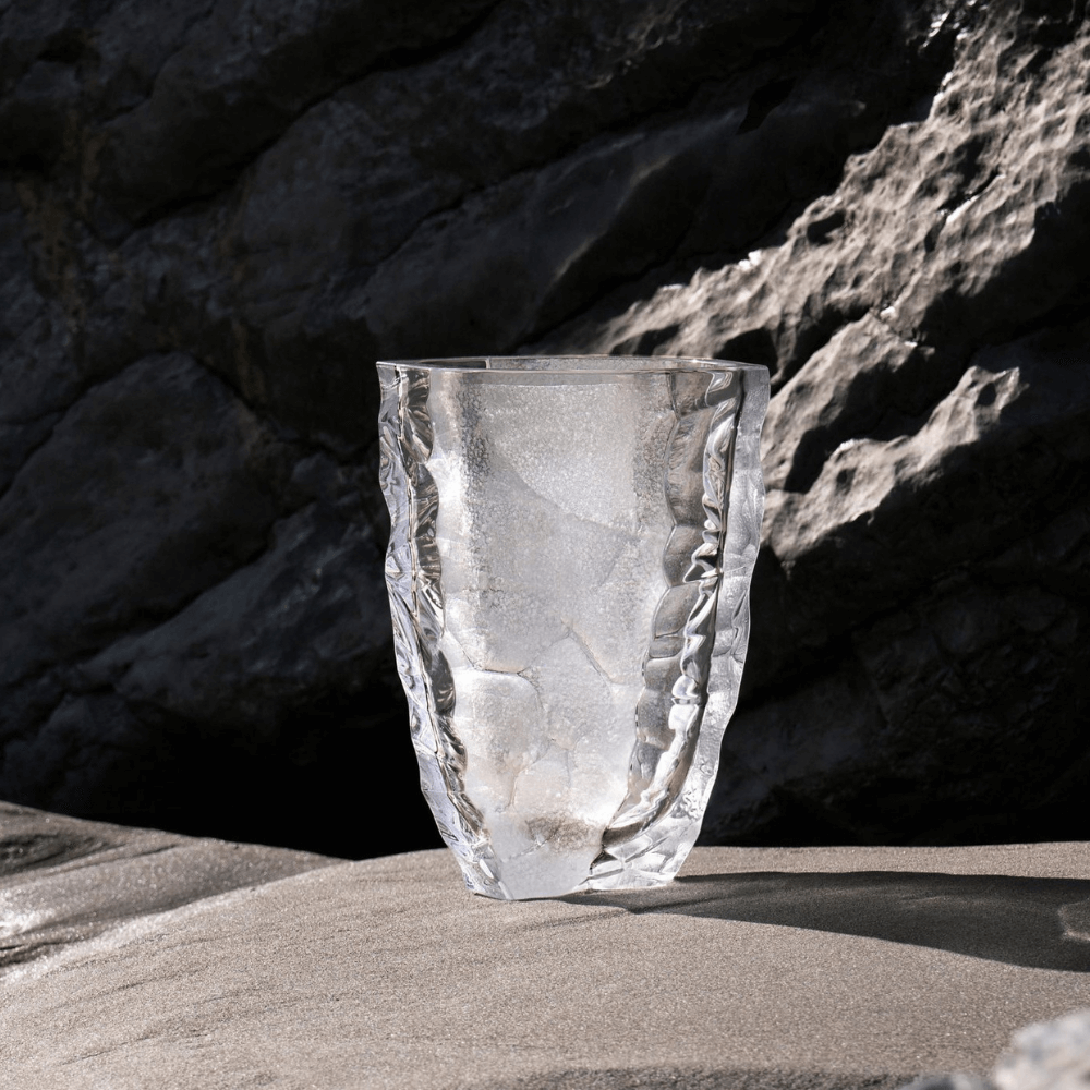 Lalique Silex Vaso cristallo grande taglia L sfaccettato