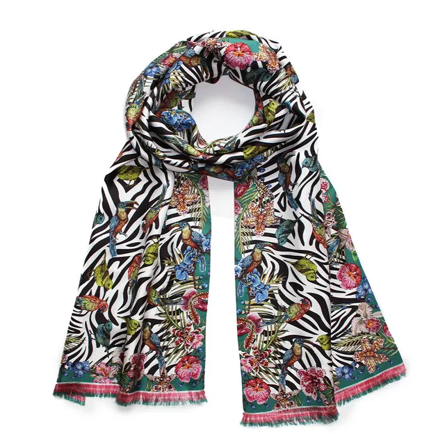 Lalique by Ginny Litscher foulard seta zebra rosa nero