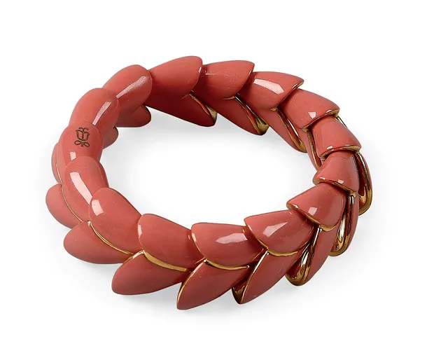 Lladró Gioielli Heliconia Bracciale in porcellana corallo