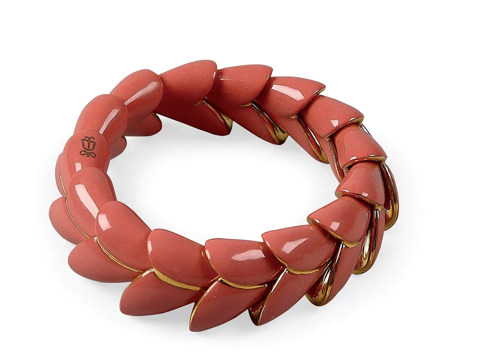 Lladró Gioielli Heliconia Bracciale in porcellana corallo