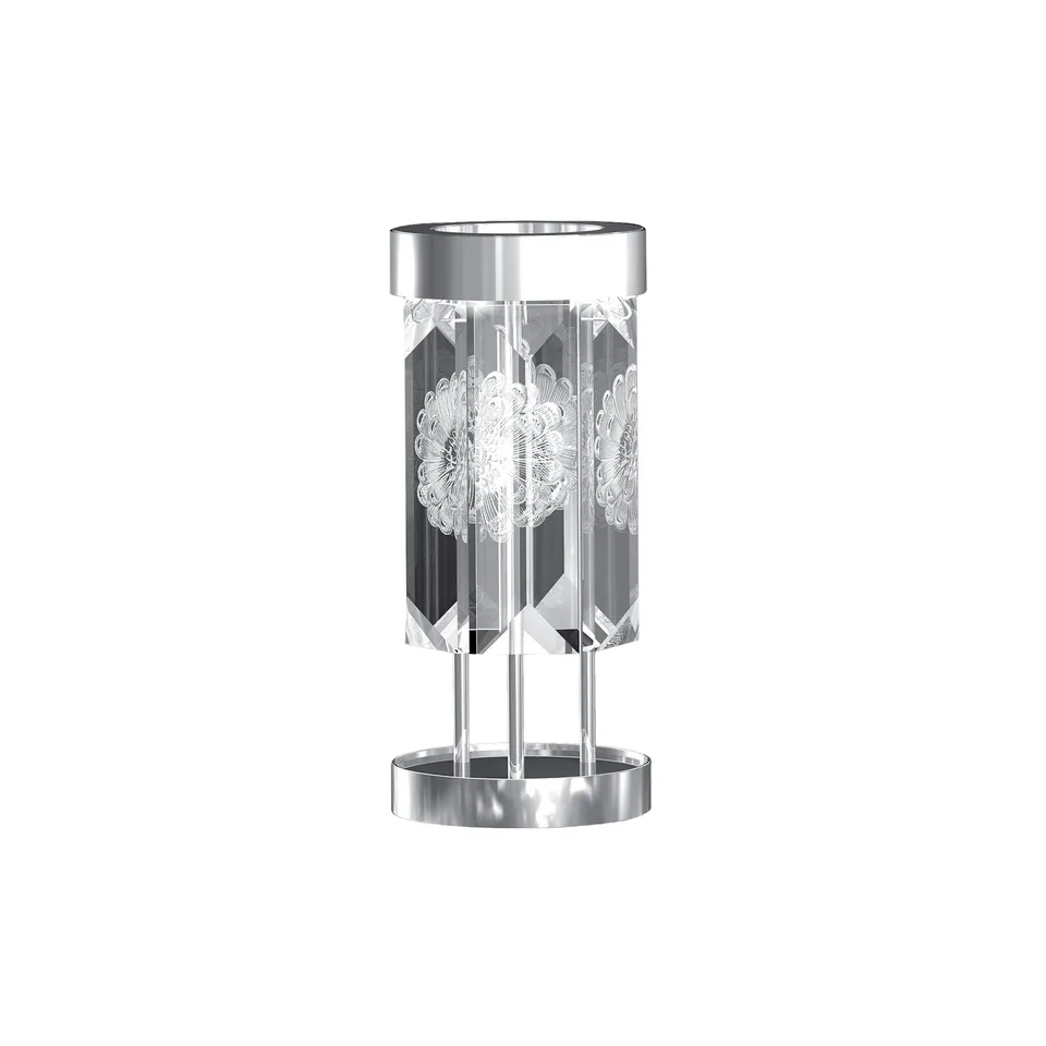 Lalique Serene Dahlia 6 Prismi Lampada da Tavolo Cristallo