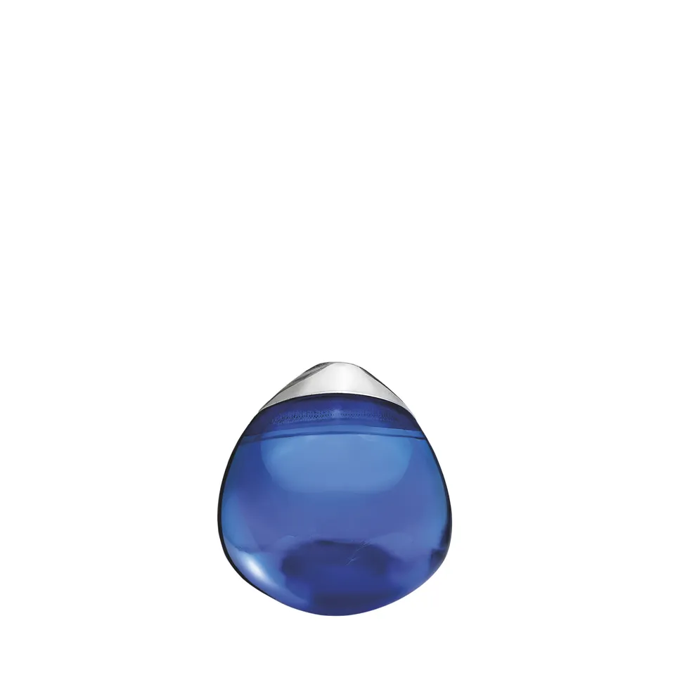 Lalique Cabochon Orecchini Cristallo Blu Cap-Ferrat Argento