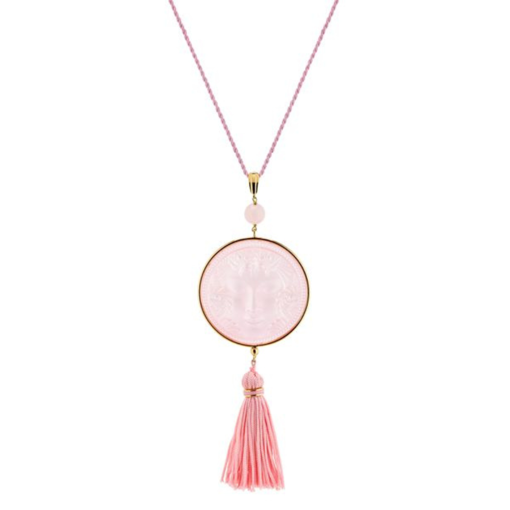 René Lalique Aréthuse Pendente Cristallo Rosa Nebula L