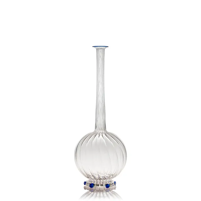 Vaporetto Cannaregio N°2 vaso vetro blu 19 cm