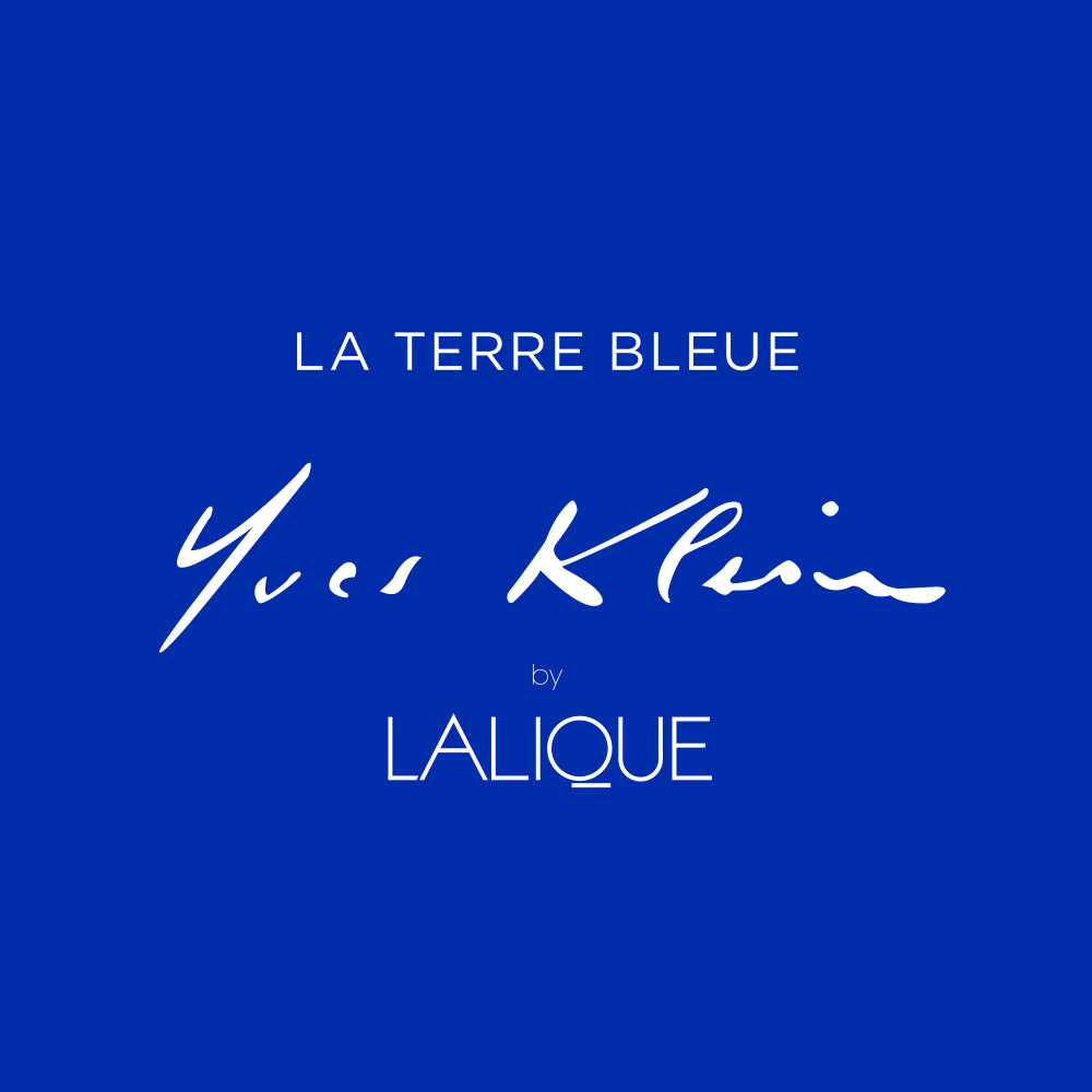 Lalique La Terre Bleue Yves Klein scultura vetro blu
