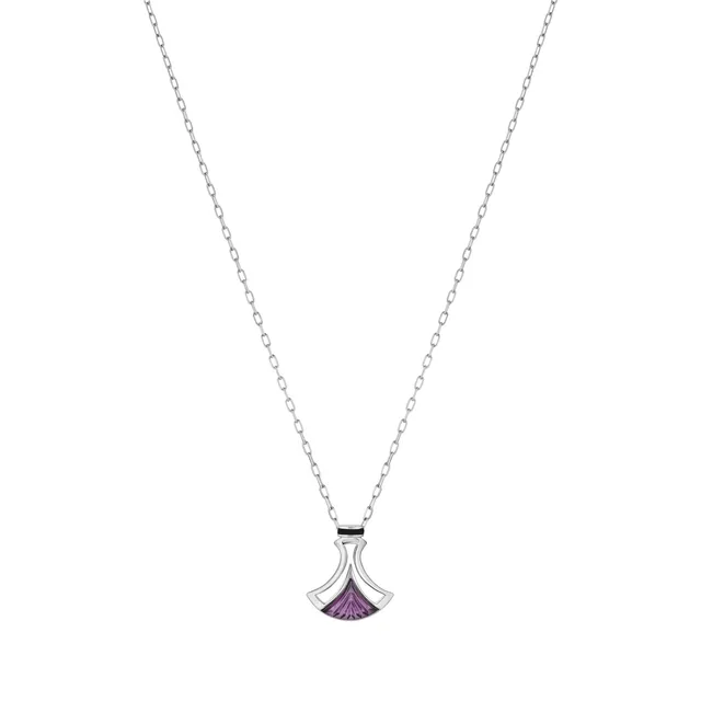 René Lalique Larcade collana argento cristallo viola
