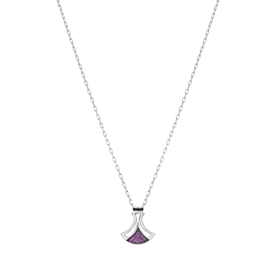 René Lalique Larcade collana argento cristallo viola
