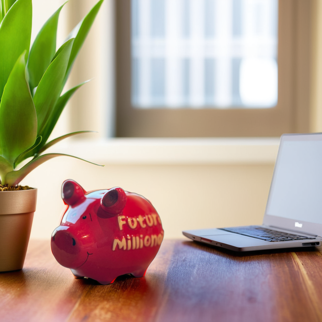 Sparschwein Company Future Millionaire salvadanaio maialino rosso