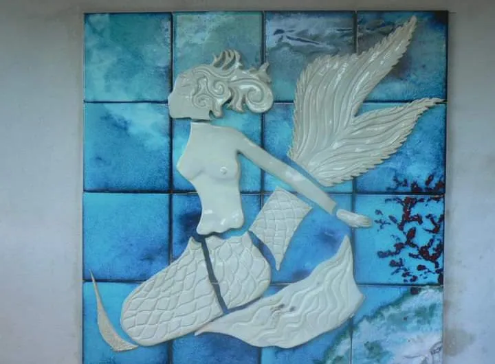 Raffaela Russo Sculture Sirena 03 Scultura Ceramica Dipinta a Mano