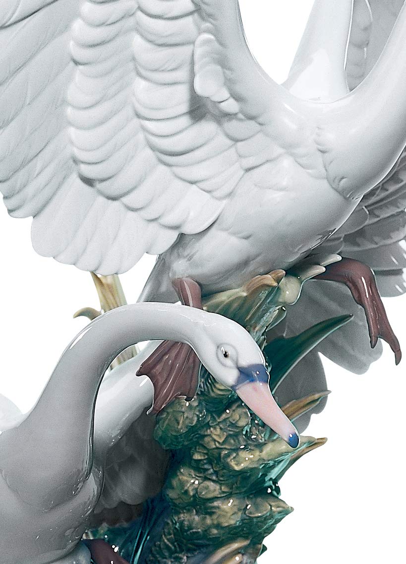 Lladró Volo di Cigni scultura cigno porcellana fatta a mano
