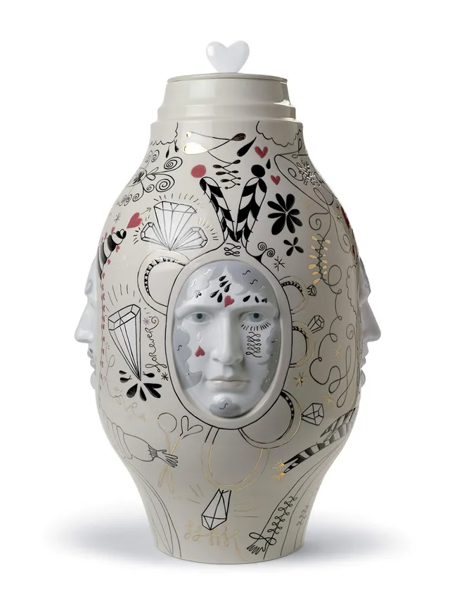 Lladró Conversation Vase Medium Vaso Porcellana Edizione Limitata