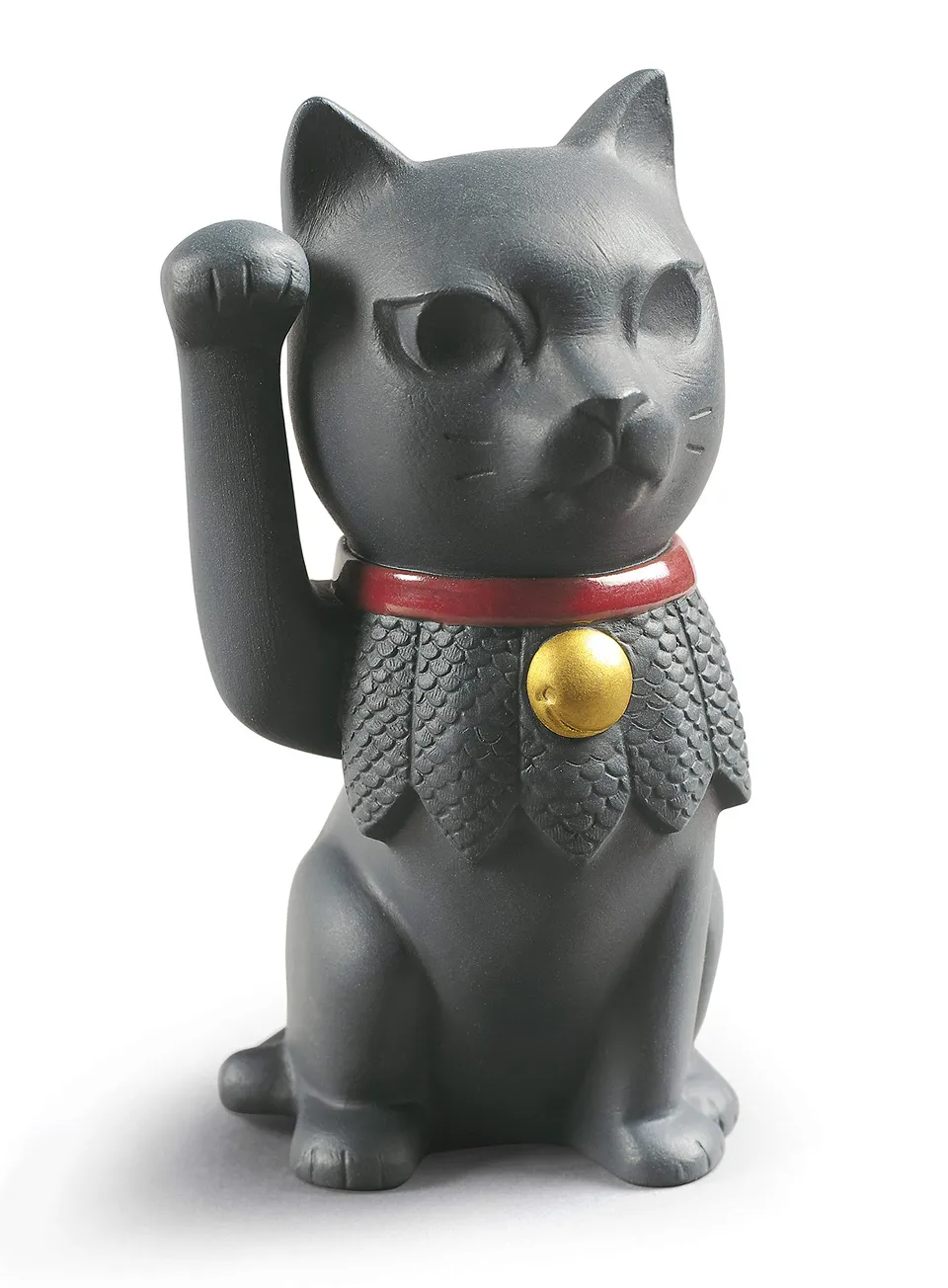 Lladró Maneki Neko figurina gatto fortunato porcellana