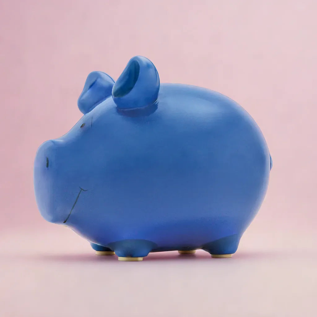 Sparschwein Company Kleinschweine Basic Blu salvadanaio ceramica blu
