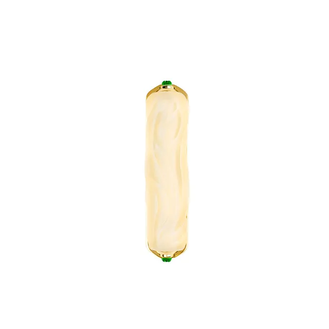 René Lalique Mezuzah by Irma scultura cristallo S dorata