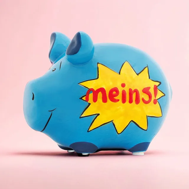 Sparschwein Company Meins salvadanaio piccolo blu regalo