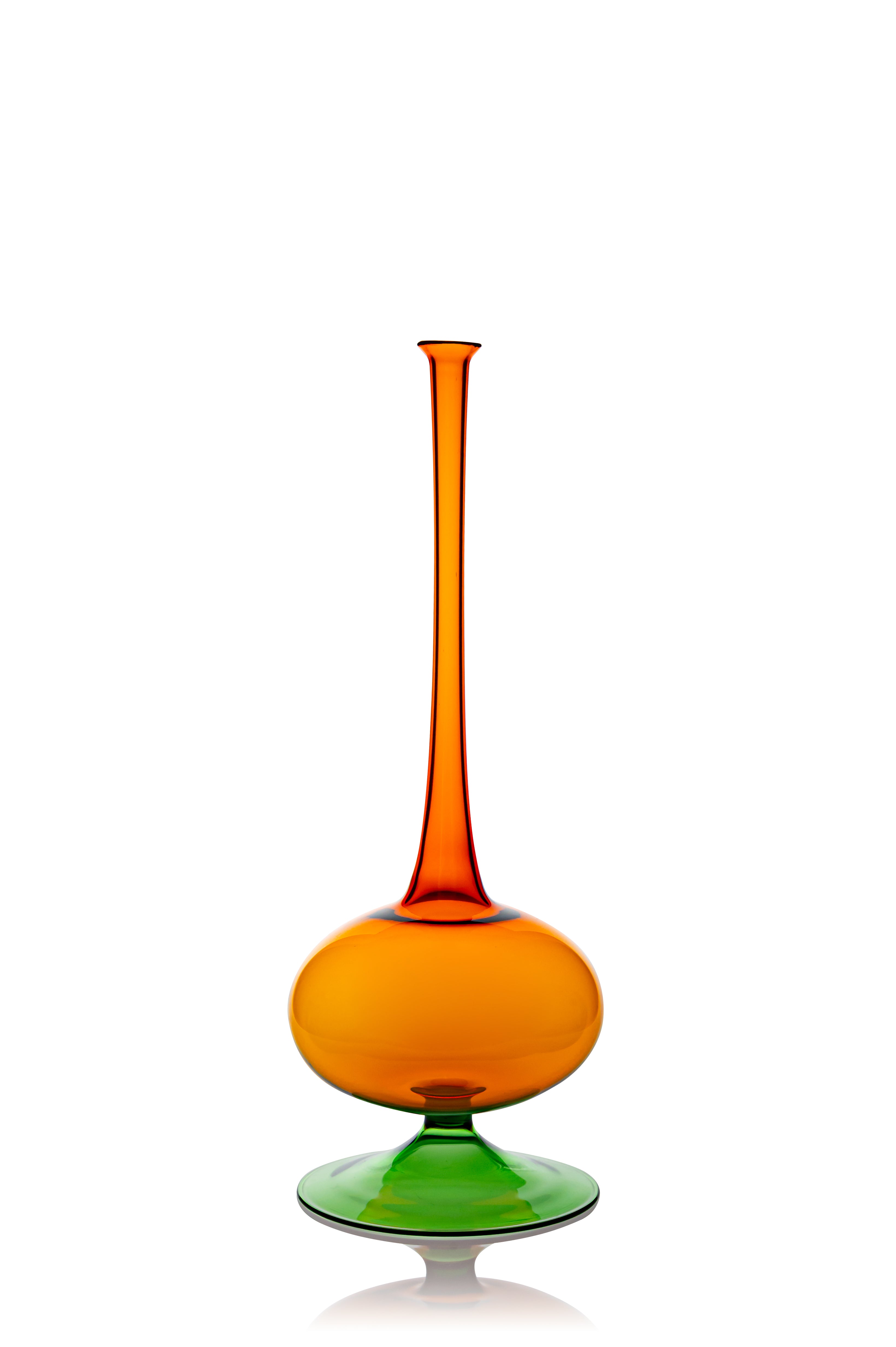 Vaporetto Passione vaso bottiglia 26 cm blu e arancione