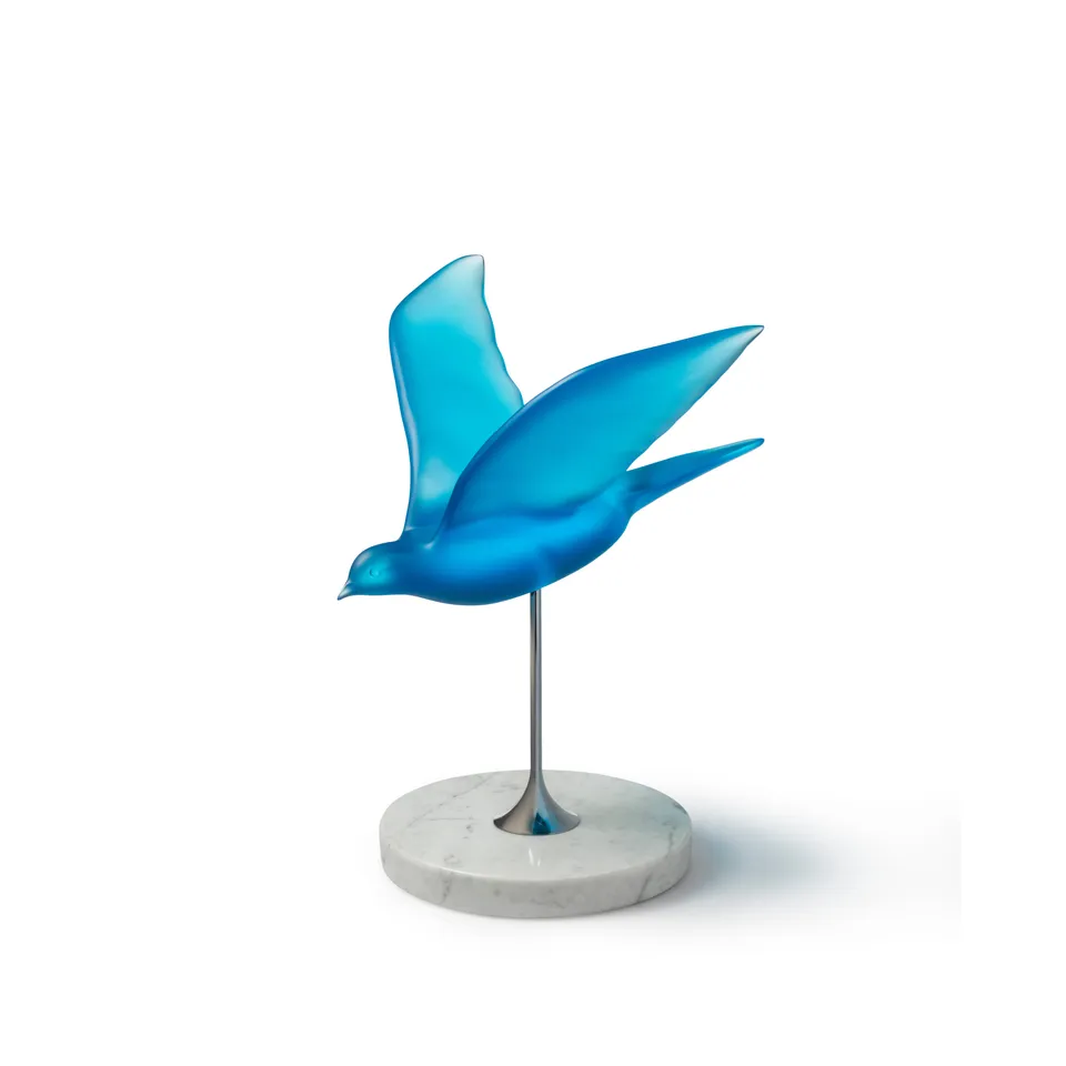 Lalique La Promesse Magritte scultura cristallo blu One Size