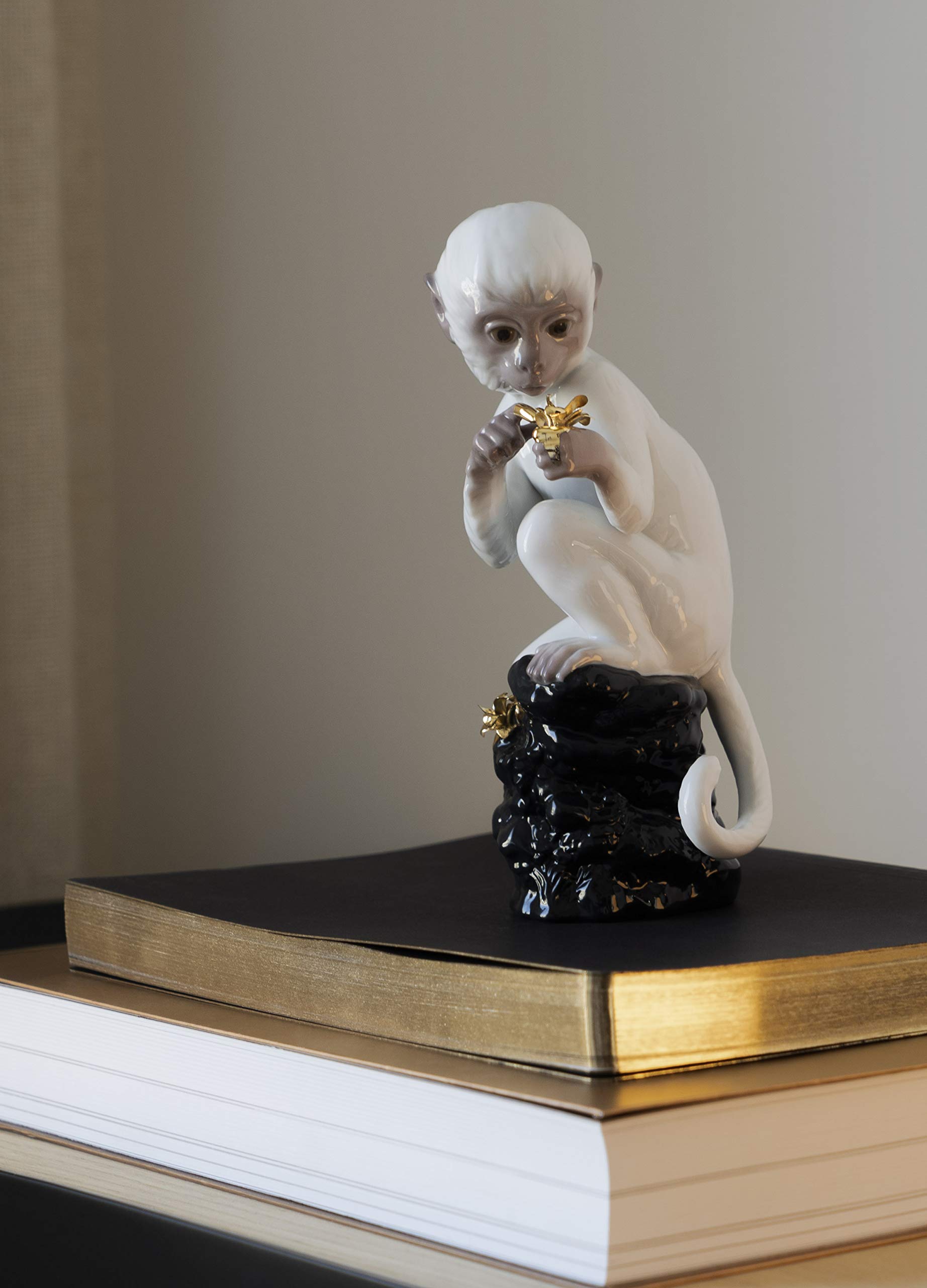 Lladró Sculture Curiosità figurina scimmia turchese
