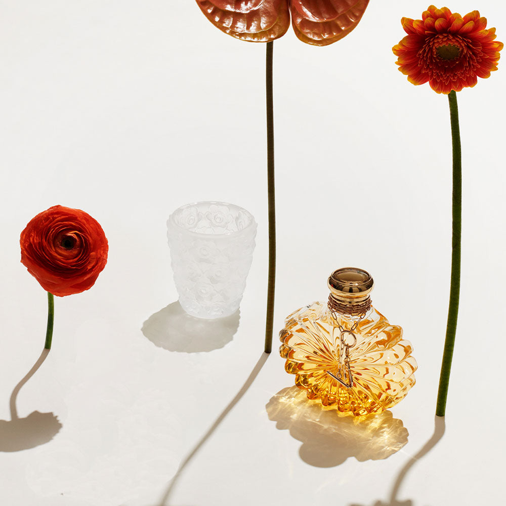 Lalique Anemones portacandela cristallo incolore