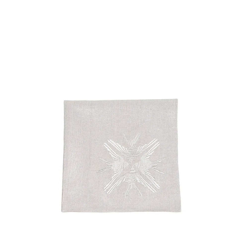 Lalique Hirondelles tovagliolo ricamato rondini