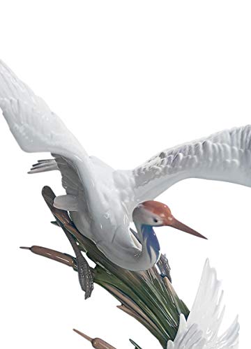 Lladró Alta Porcellana Gru scultura porcellana uccello fatta a mano