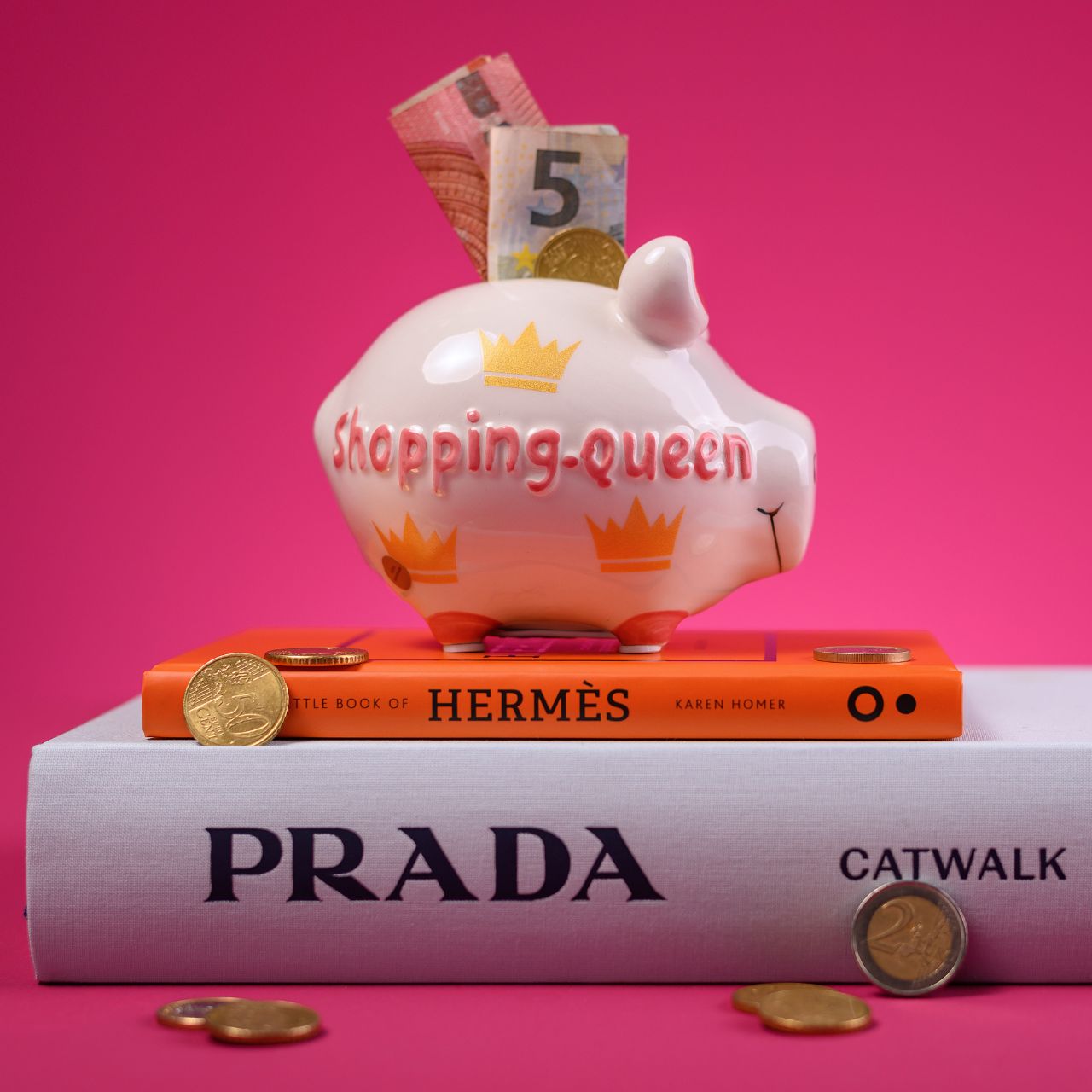 Sparschwein Company Shopping Queen Salvadanaio piccolo rosa