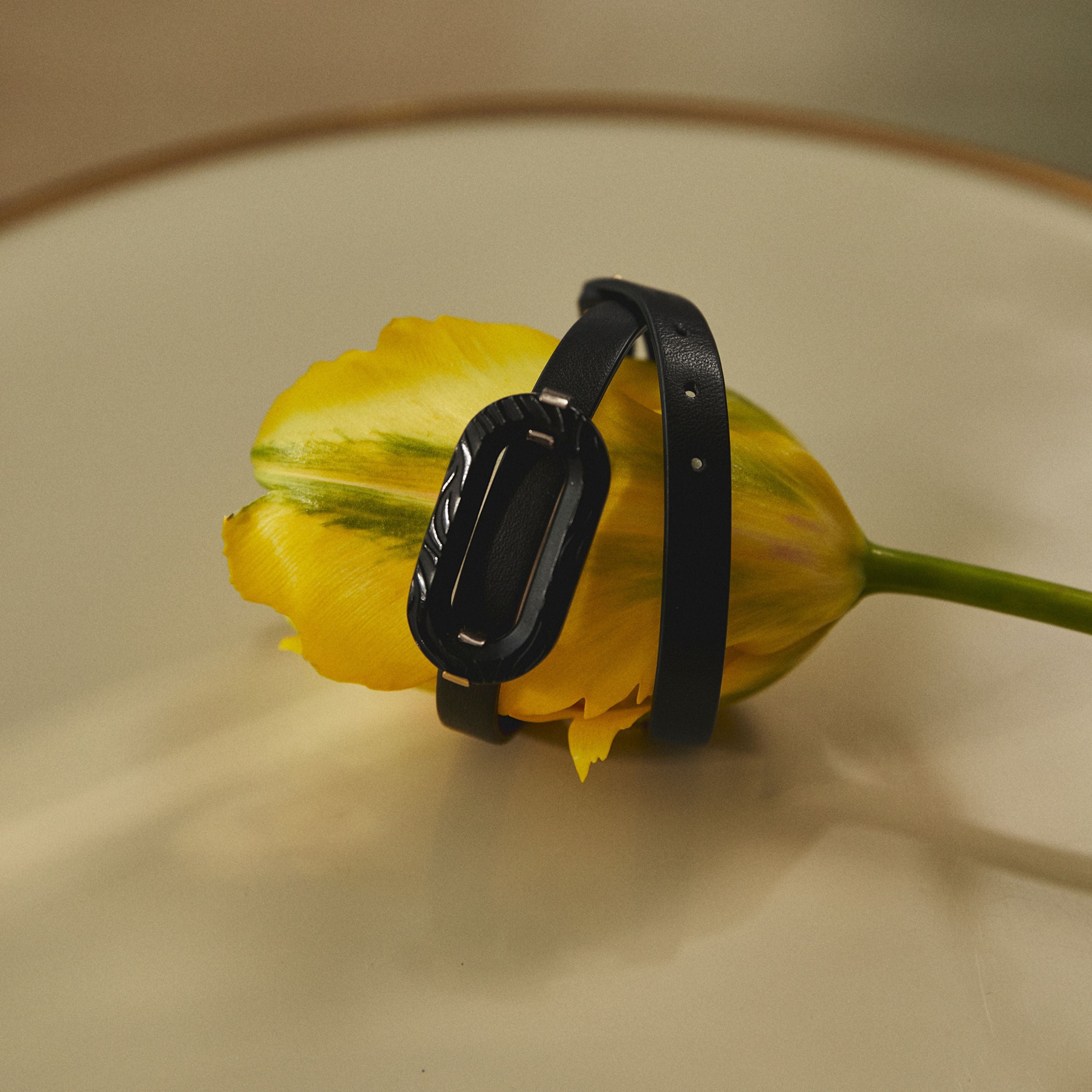 Lalique Empreinte Animale Bracciale Pelle S Nero Oro