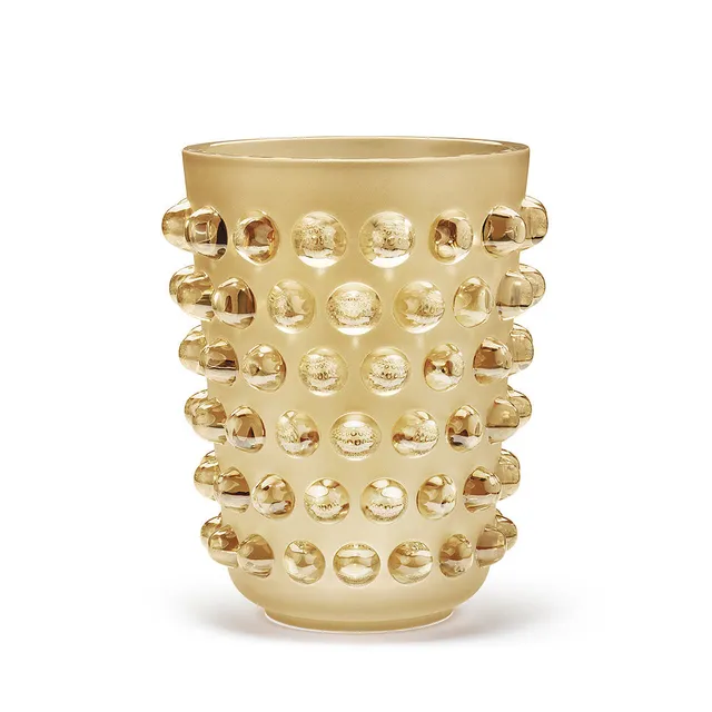 René Lalique Mossi Vaso XXL Cristallo Oro