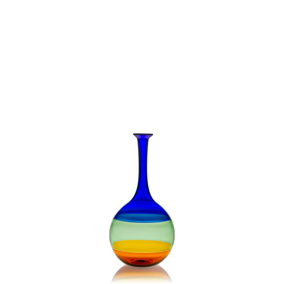 Vaporetto Dolcevita N°4 vaso vetro Murano 15 cm blu verde