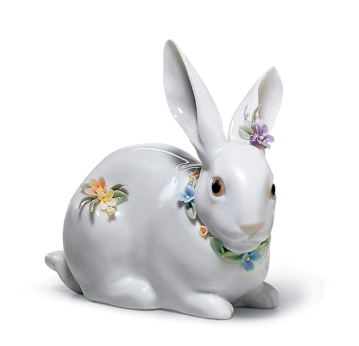 Lladró Sculture Coniglio con Fiori Figurina Porcellana