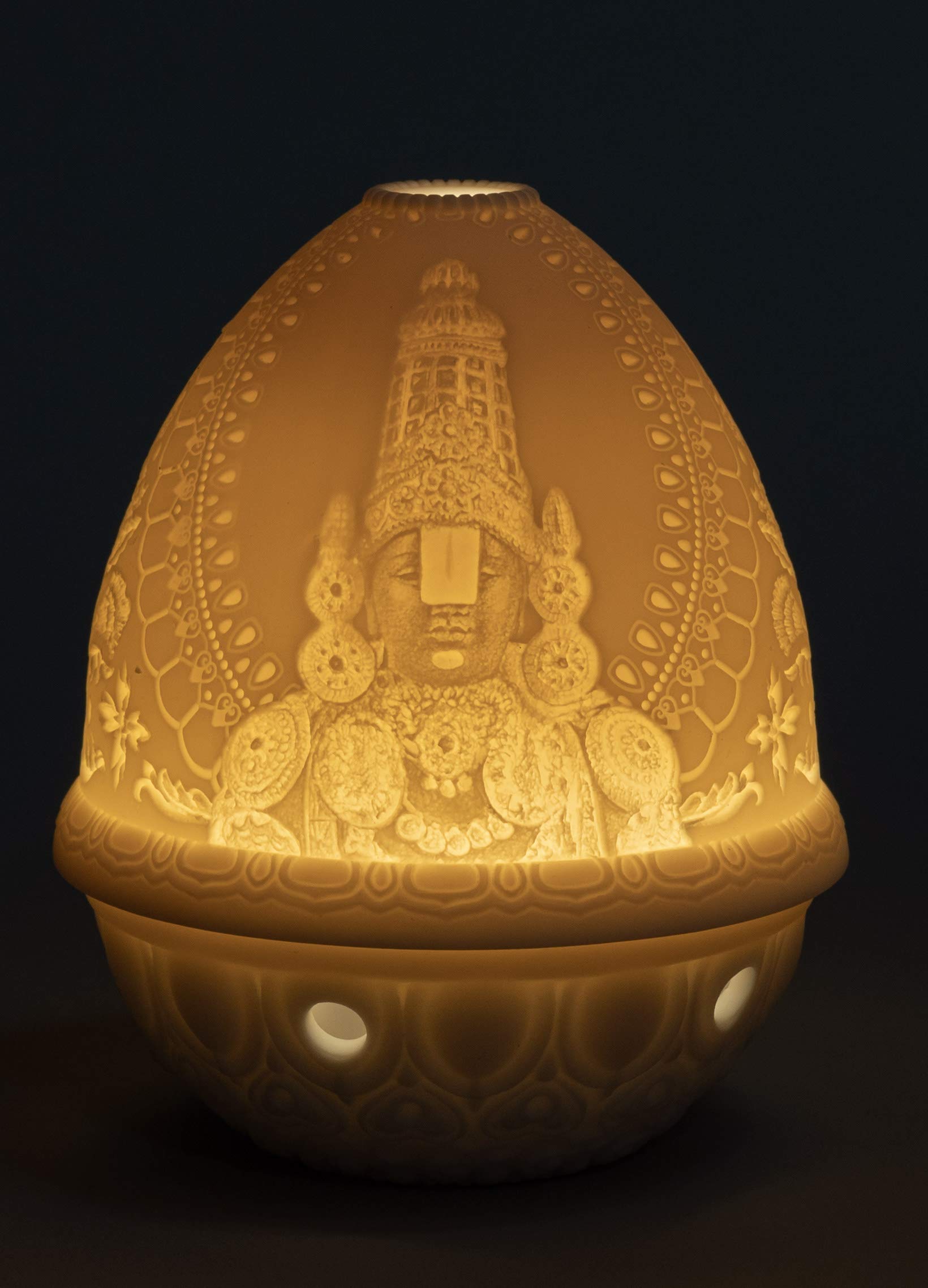 Lladró Lord Balaji litofania in porcellana luce decorativa