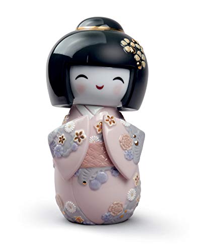 Lladró Sculture Kokeshi I statuetta porcellana rosa 14 cm