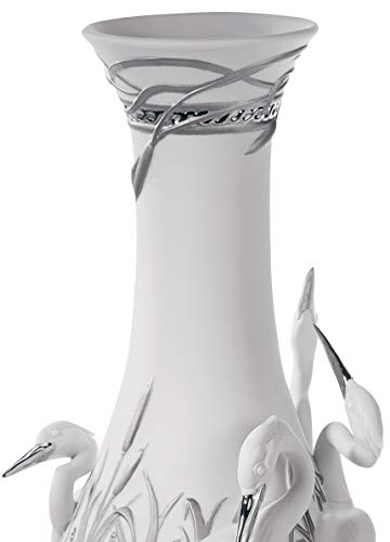 Lladró Vaso Aironi Cinerini vaso porcellana lustro argento