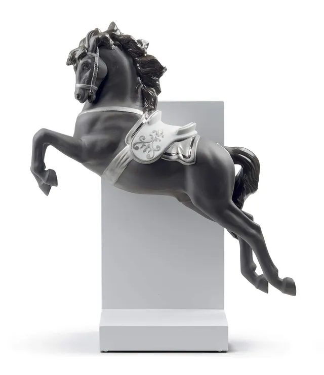 Lladró Sculture Cavallo Pirouette statua argento