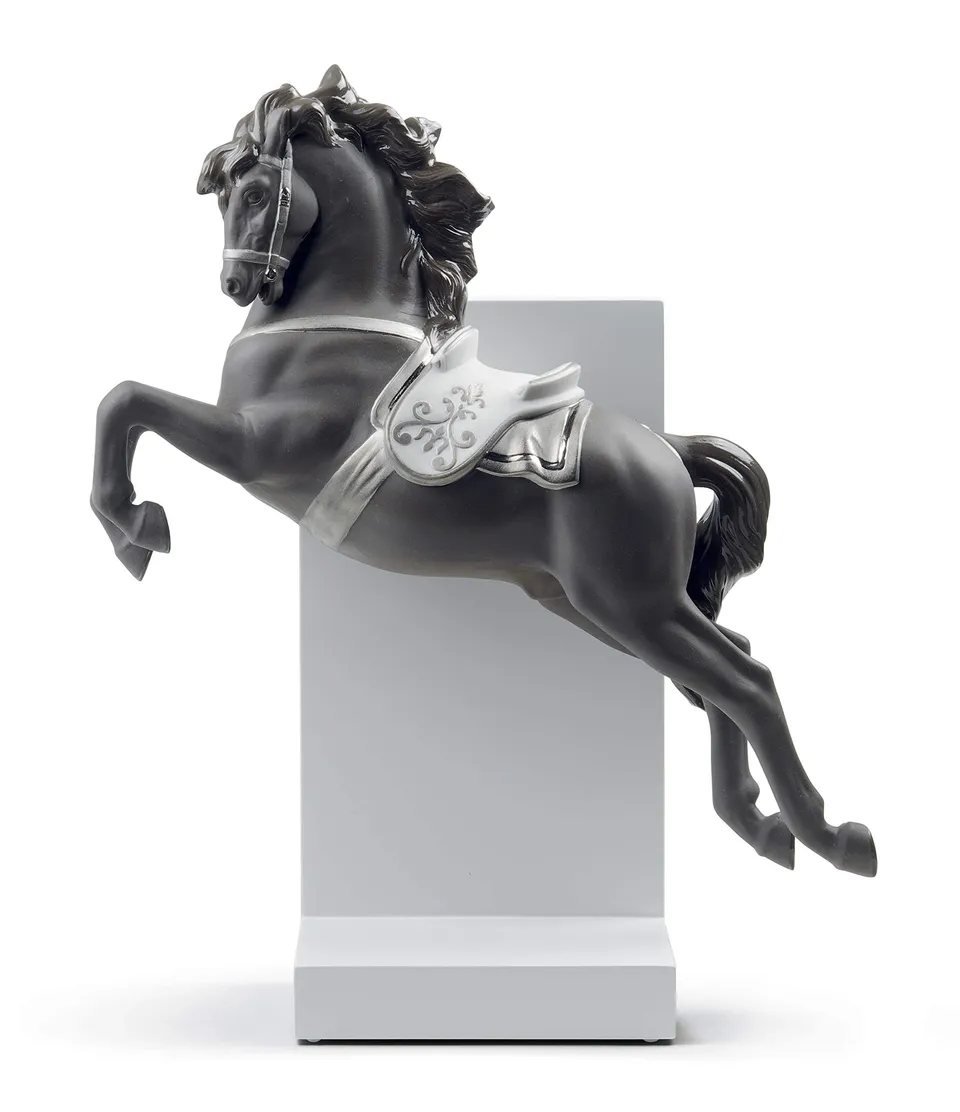 Lladró Sculture Cavallo Pirouette statua argento