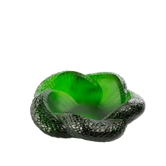 Lalique Serpent coppa in cristallo verde pitone taglia unica