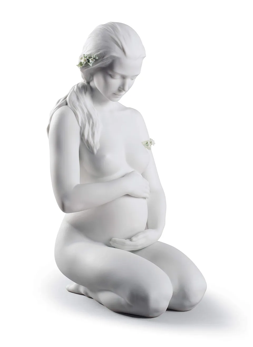 Lladró Sculture Una nuova vita figurina madre porcellana bianca