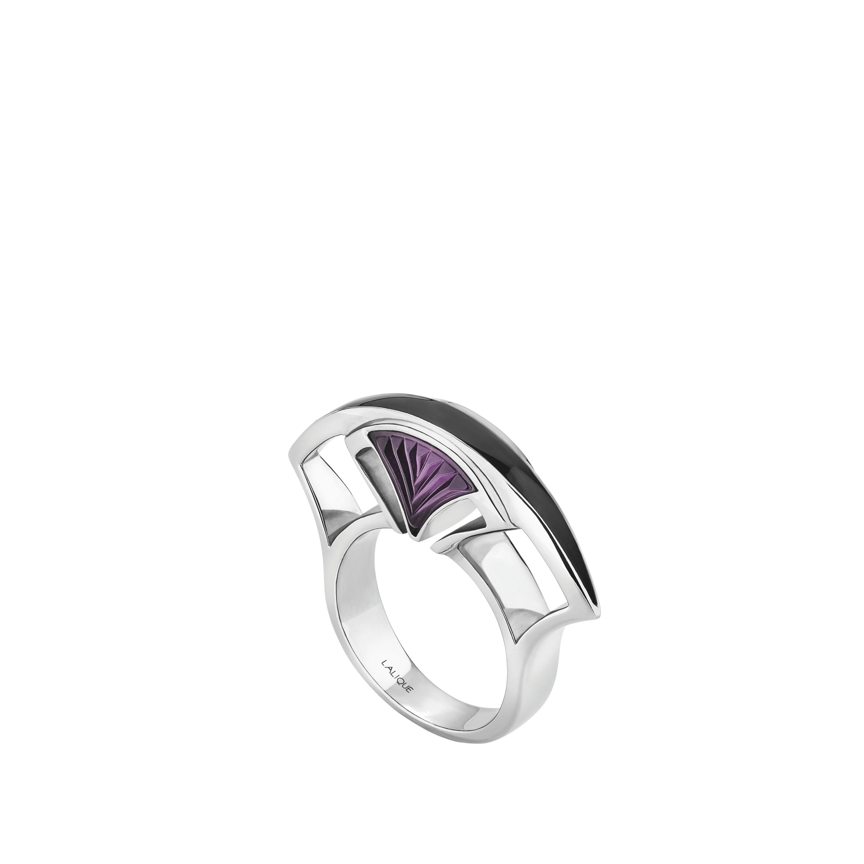 Lalique Jewellery Larcade Anello Argento Viola Taglia 51