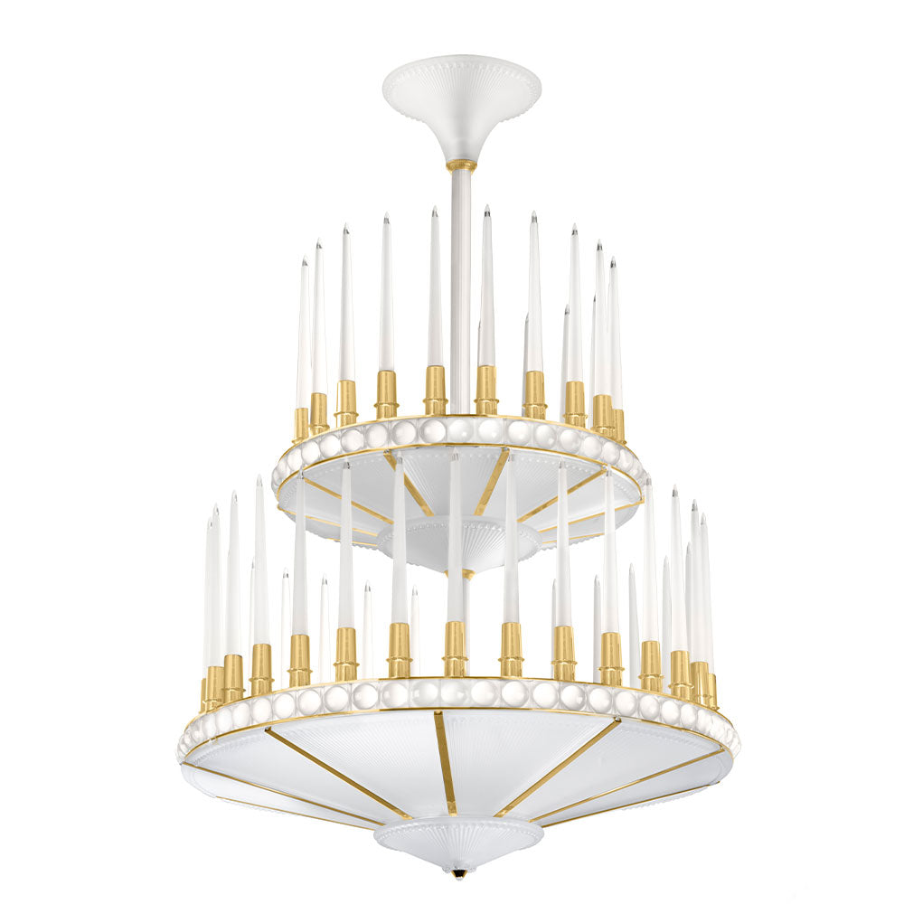 Lalique Perles lampadario 2 ranghi D1000 mm oro satinato