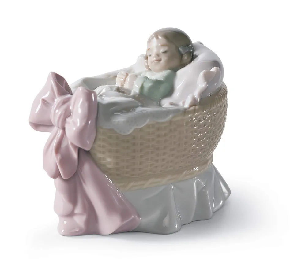 Lladró Un Regalo Dal Cielo Bimba figurina porcellana rosa