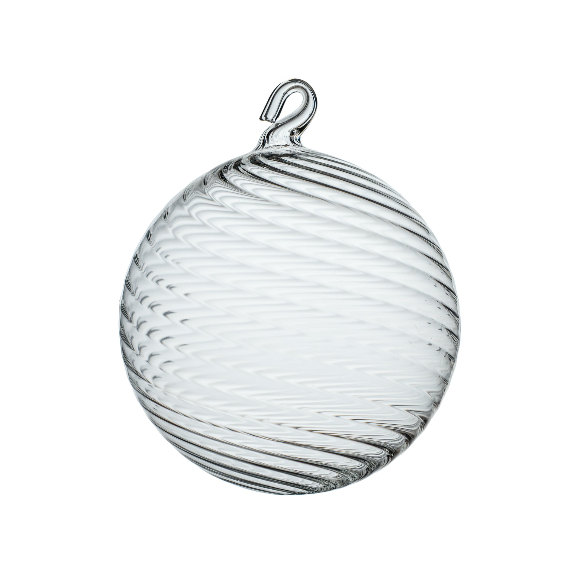 Vaporetto Christmas pallina Natale vetro Murano trasparente D 8,5