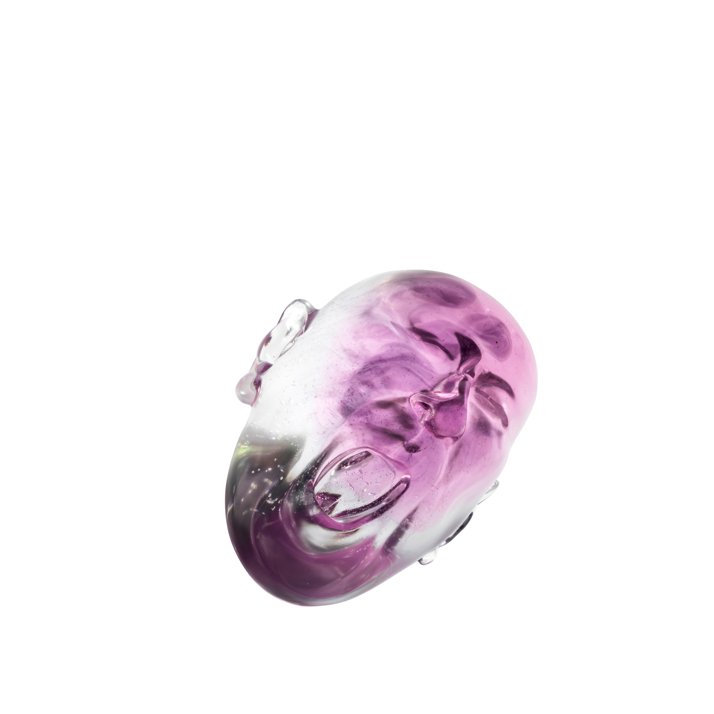 Lalique Art Yawning Man scultura cristallo rosa L