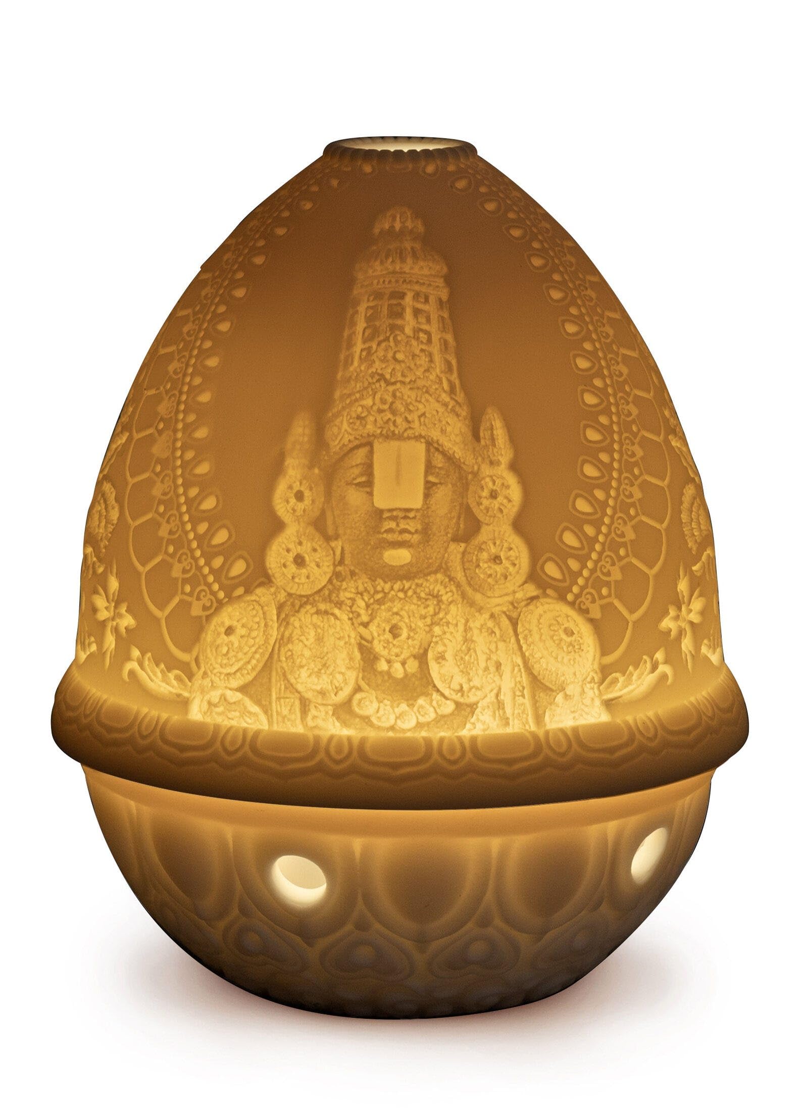 Lladró Lord Balaji litofania in porcellana luce decorativa