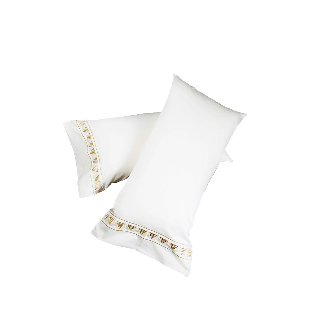 René Lalique Raisins set 2 federe ricamate motivo uva