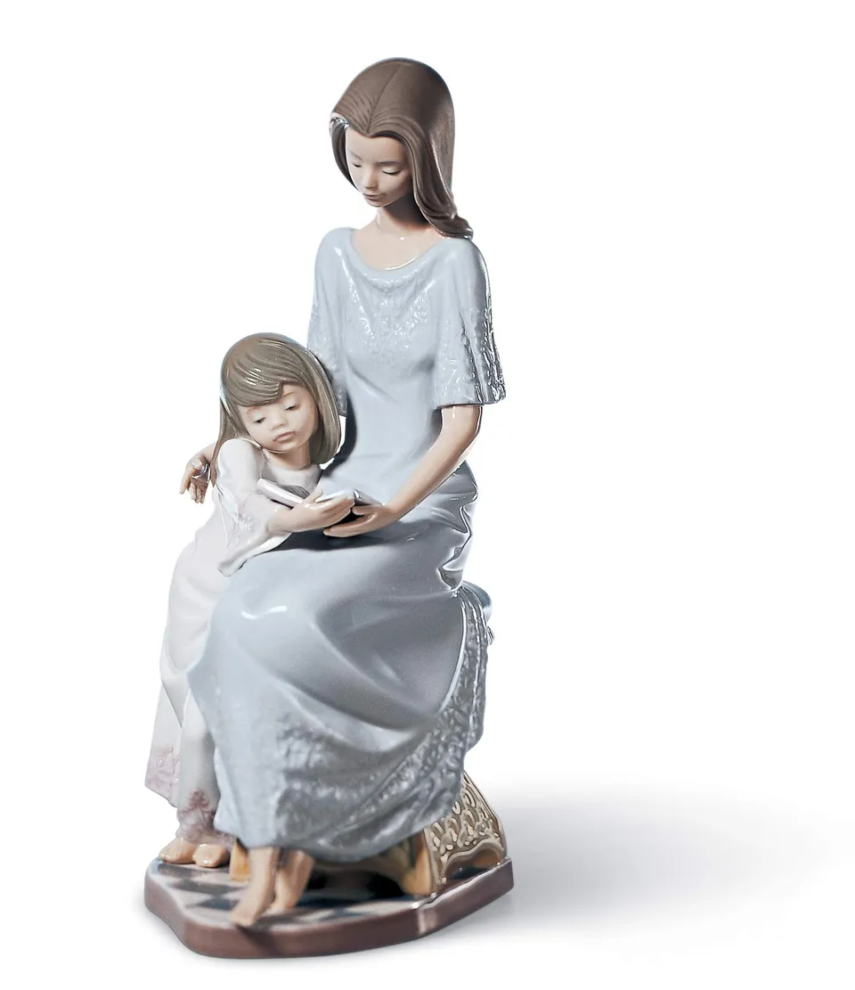 Lladró Sculture Madre La Fiaba mamma porcellana