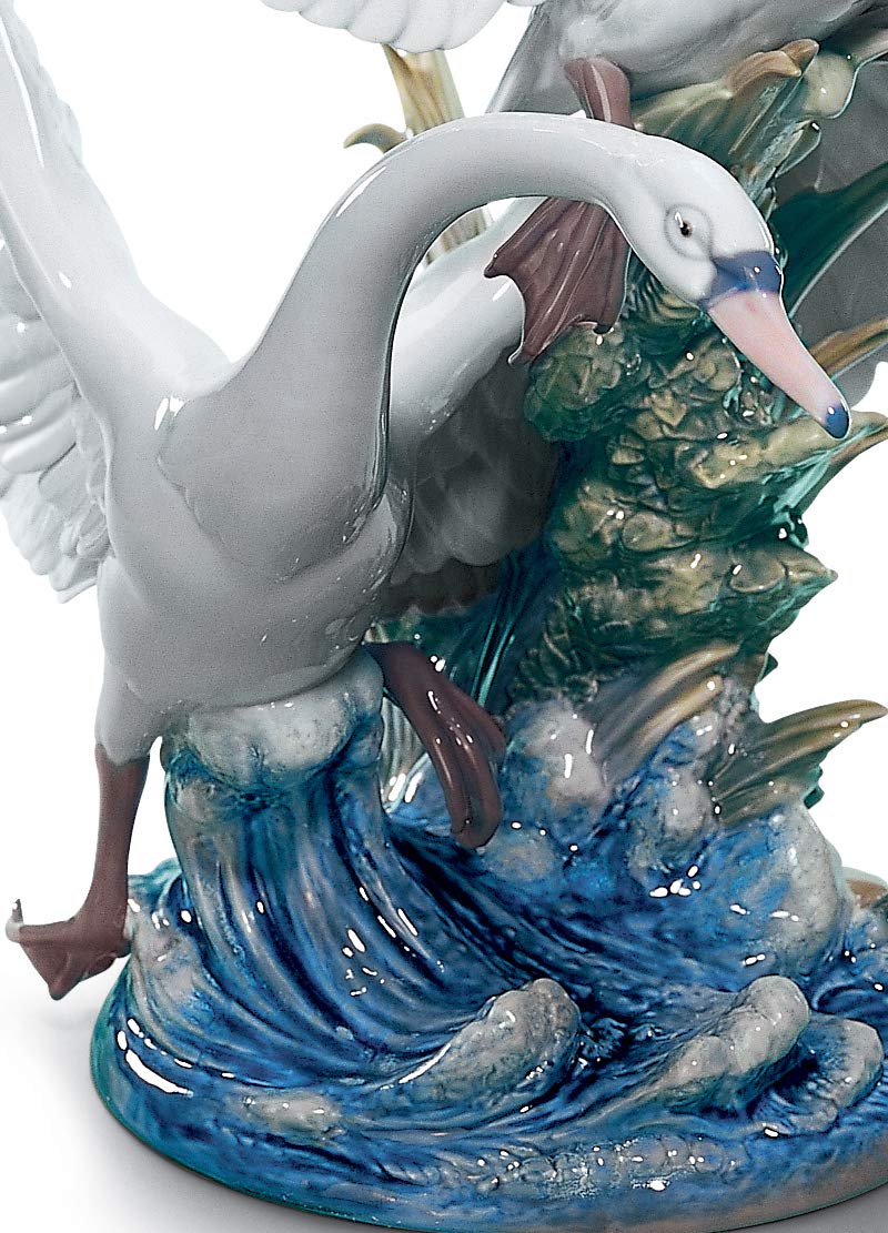Lladró Volo di Cigni scultura cigno porcellana fatta a mano