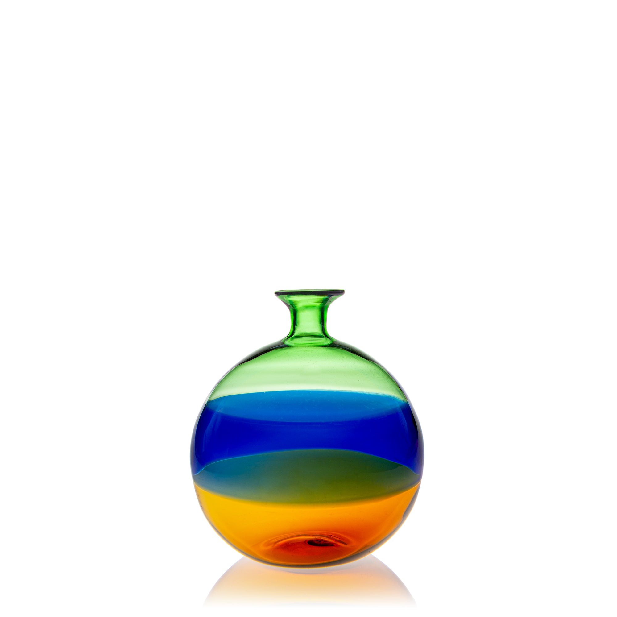 Vaporetto Dolcevita N°8 vaso vetro Murano 12 cm blu verde